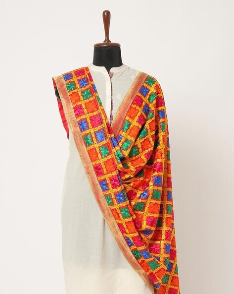 Woven Dupatta with Embroidery Price in India