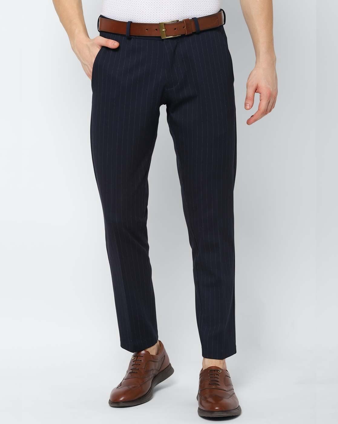Buy SHOW OFF Women's Navy Blue Striped Formal Trousers Polyester Trouser  Online at Best Prices in India - JioMart.