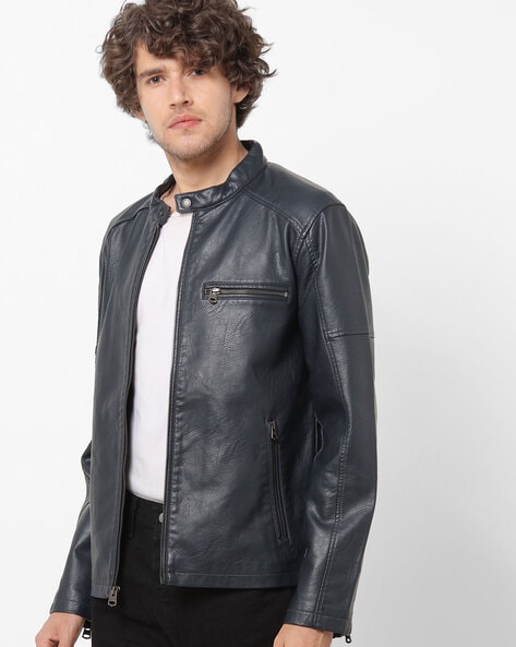 Mens Cafe Racer Retro Black Biker Jacket | Mens Cafe Racer Jacket