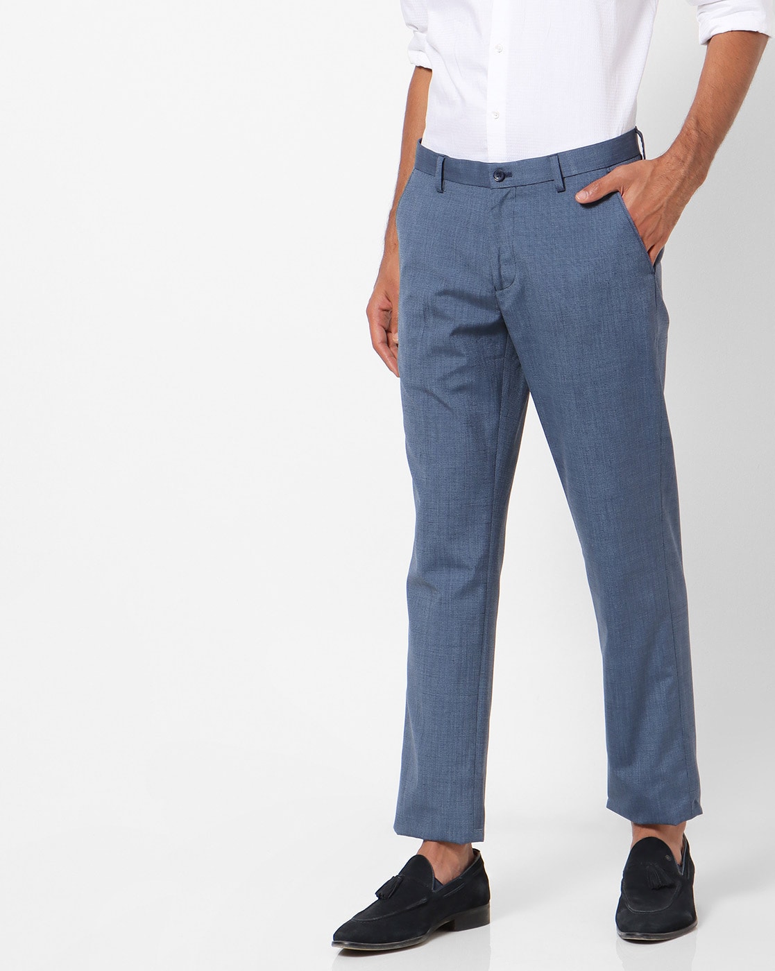 Buy Peacock Blue Trousers  Pants for Men by JADE BLUE Online  Ajiocom