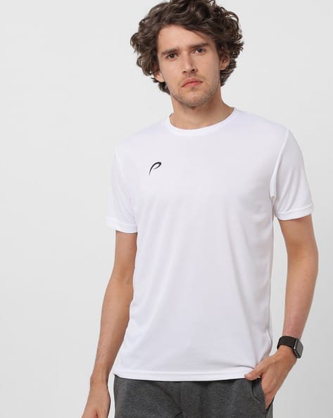Buy PROLINE Crew-Neck T-shirt with Signat Online | Ajio.com