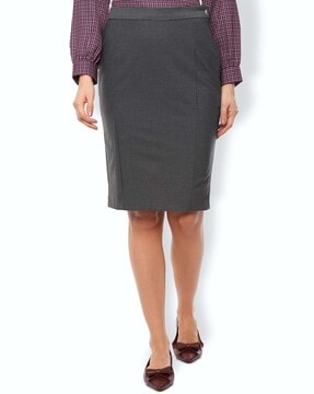 grey pencil skirt