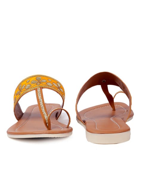 T-Strap Flat Sandals with Embellished (Image - 1)