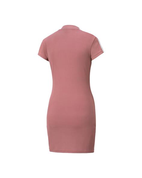 pink ribbed dress