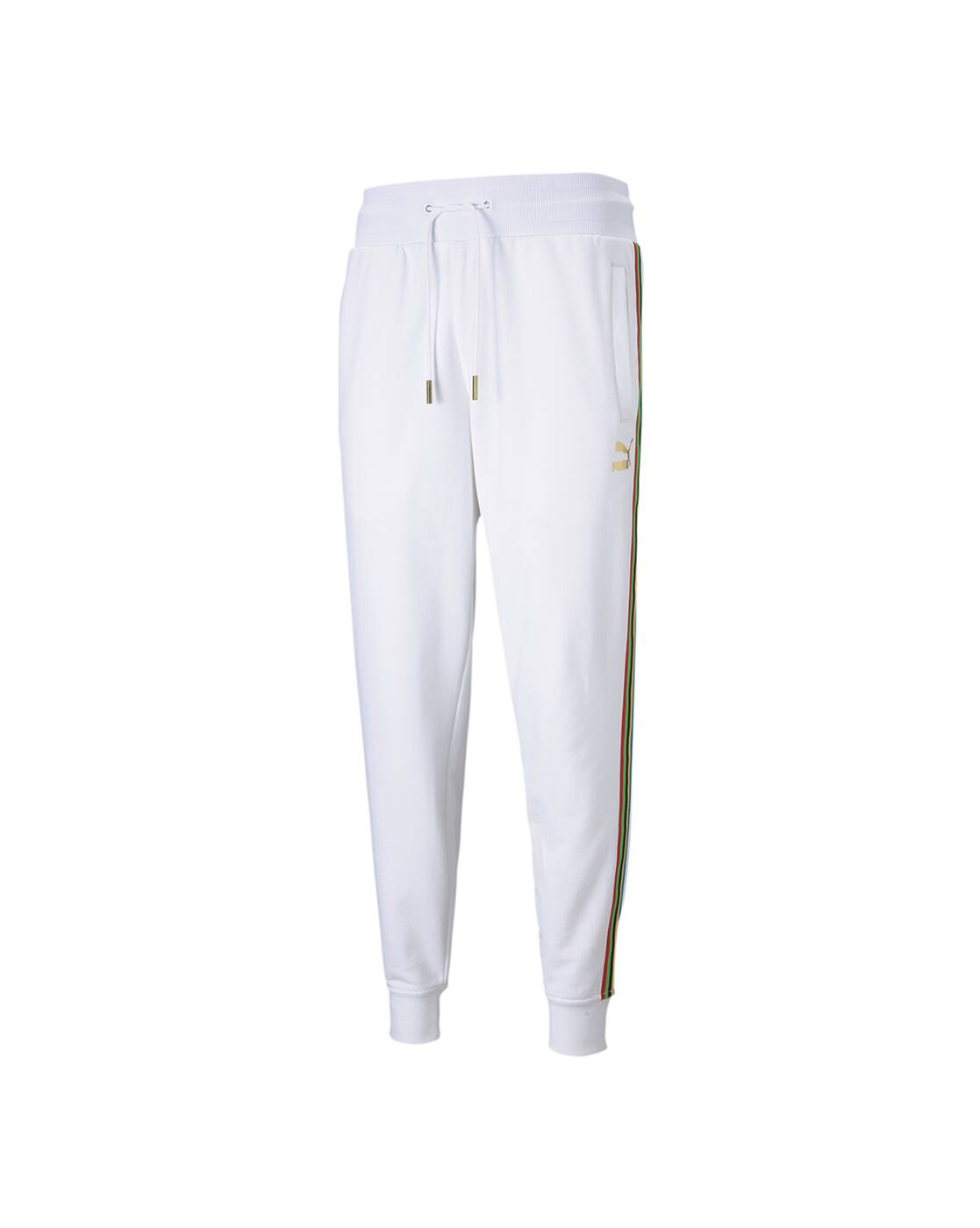 puma white striped pants