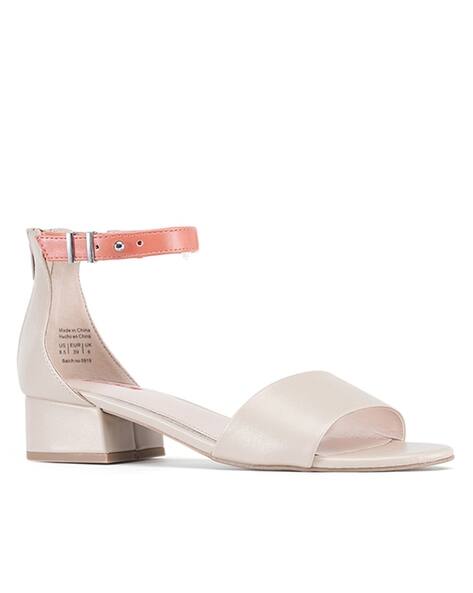 off white block heel sandals