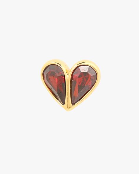 Stone Small Heart Stud Earrings