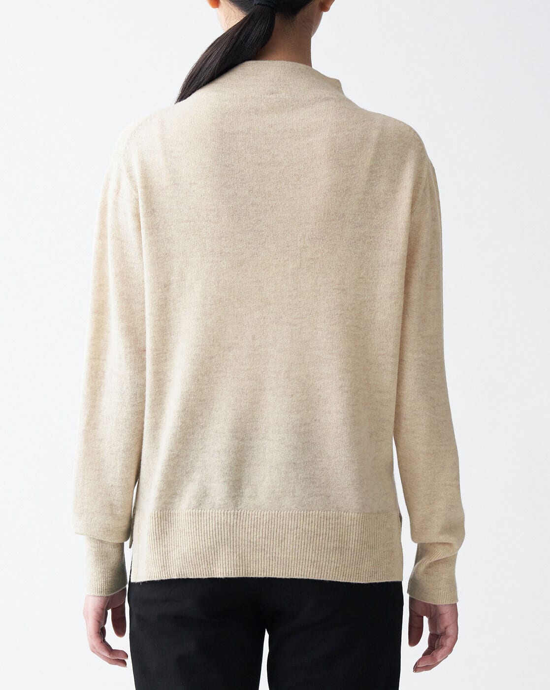 muji mock neck sweater