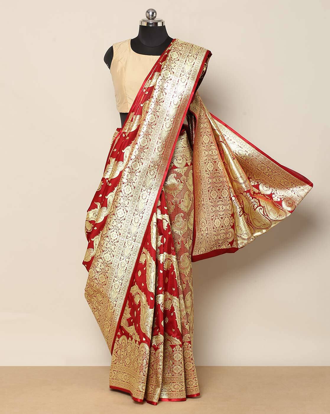 Apaapi Threads of Glory Handloom Sarees : Buy APAAPI THREADS OF GLORY Red  Cotton Woven Mekhela Chador with Unstitched Blouse Online | Nykaa Fashion