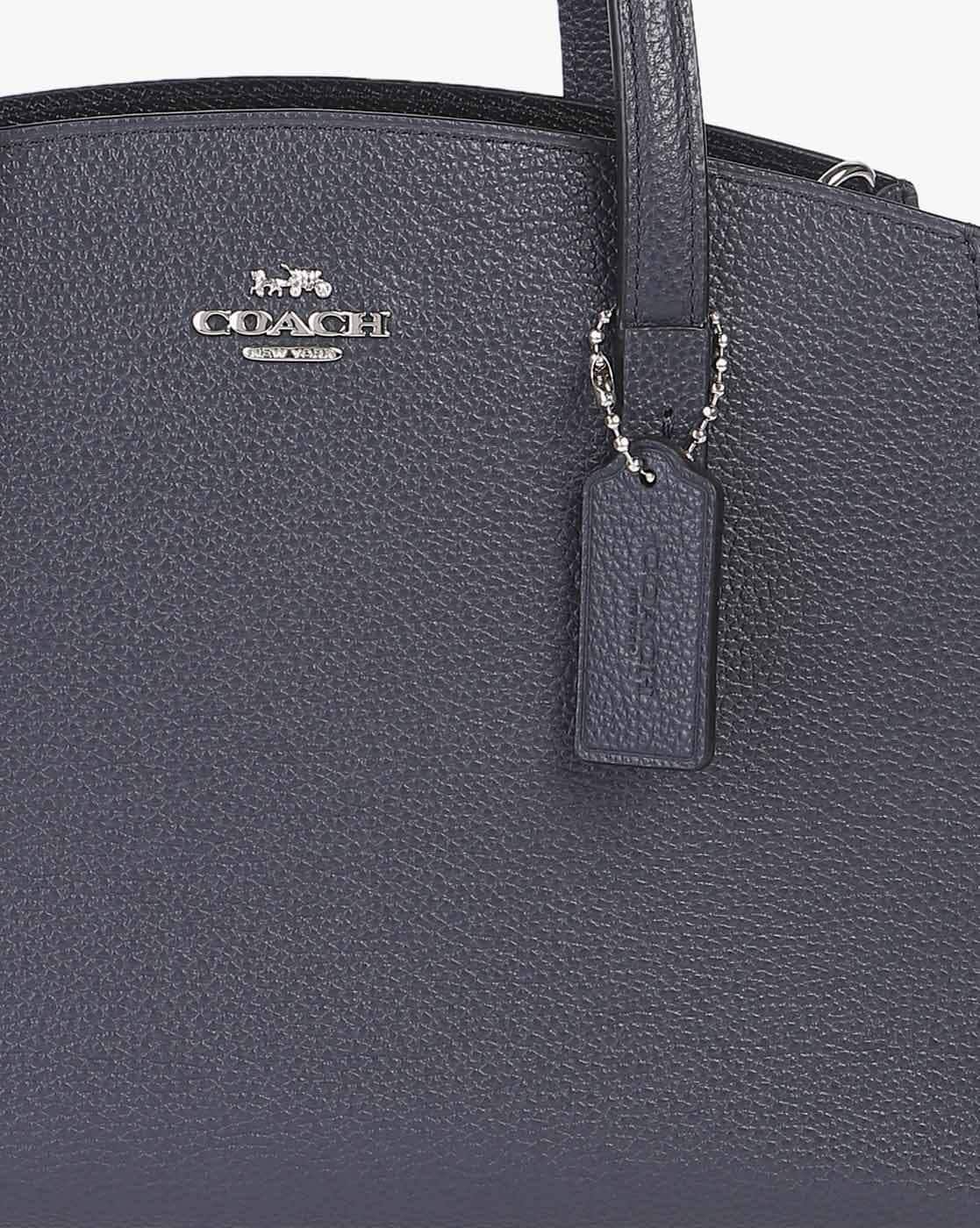 Buy Coach Charlie 28 Carryall Genuine Leather Shoulder Bag Navy