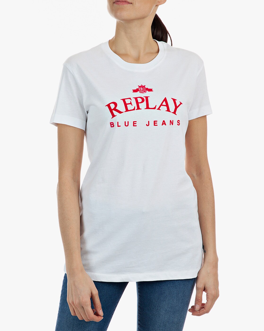 Replay printed t-shirt in white