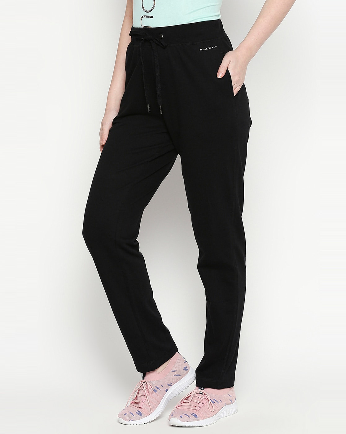 Black Cut & Sew Full Length Active Wear Men Slim Fit Track Pants - Selling  Fast at Pantaloons.com