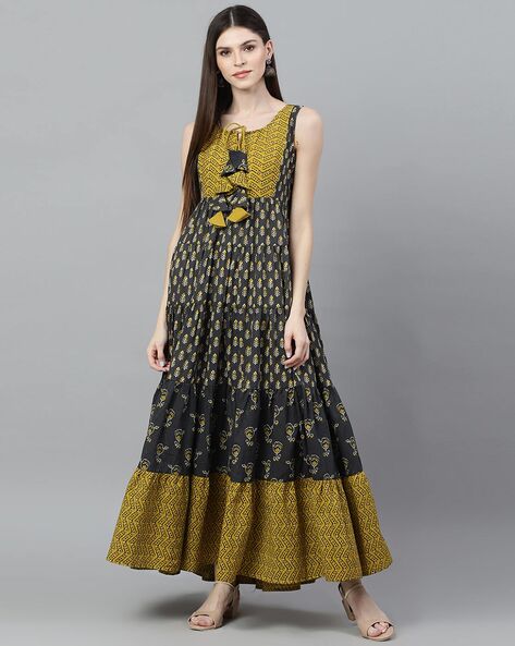 Block Print Tiered Dress