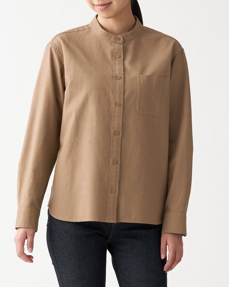 brown collared shirt womens