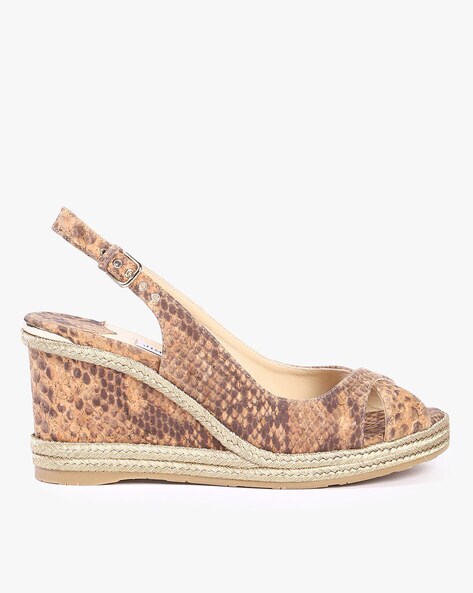 Amely 80 Snake Print Wedge Sandals