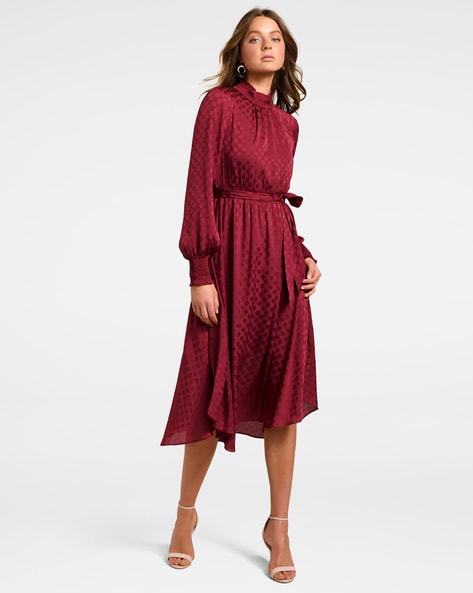 V Neck Lace Trim Bishop Sleeve Shift Dress Above Knee Length - Walmart.com