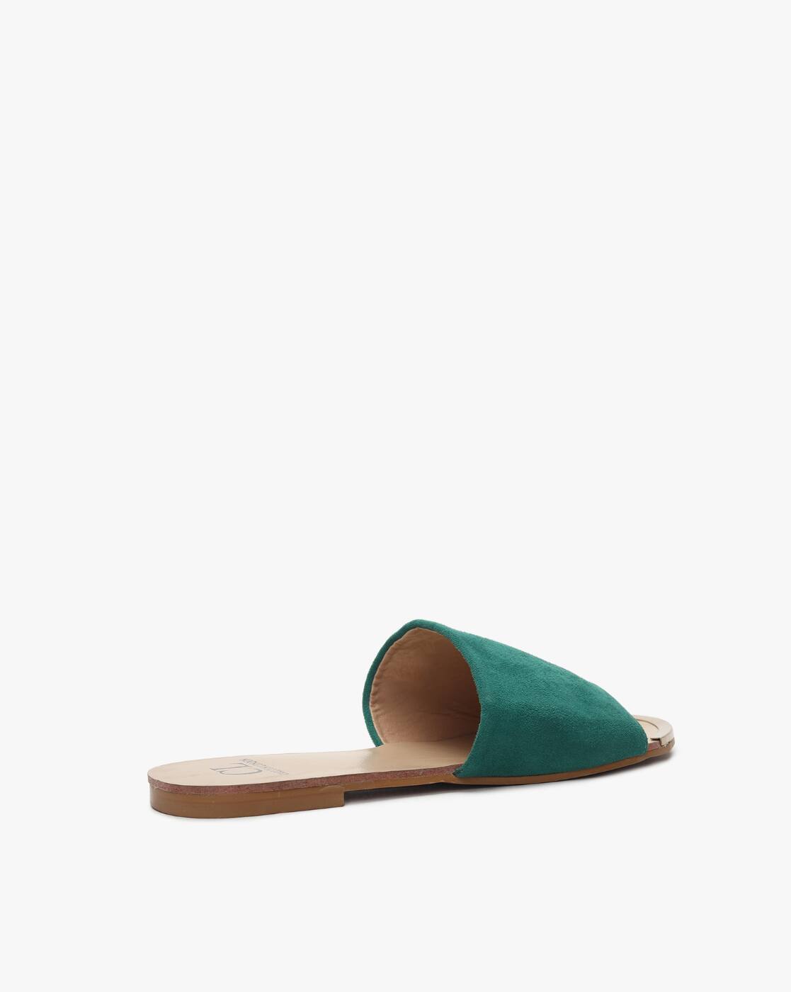 open toe flat slides