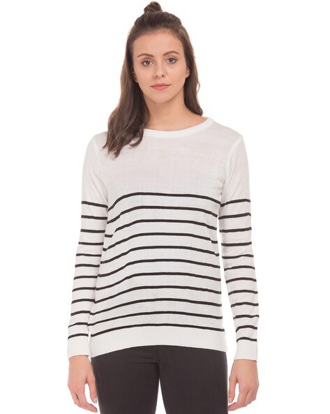 Buy White & Black Sweaters & Cardigans for Women by AJIO Online