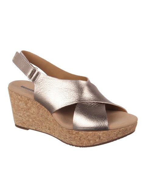 clarks gold wedges