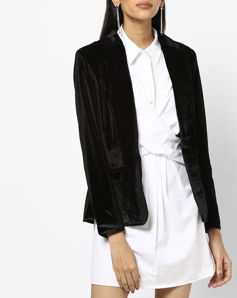 Vera Velvet Blazer Black