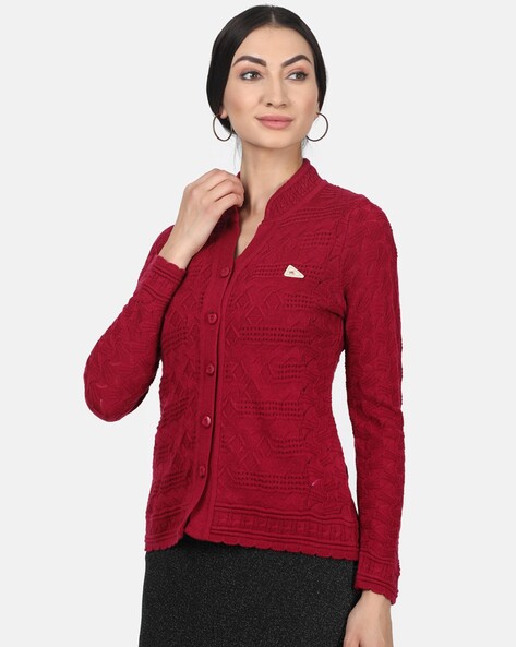 maroon cardigan womens