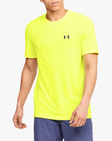 mens yellow under armour t shirt