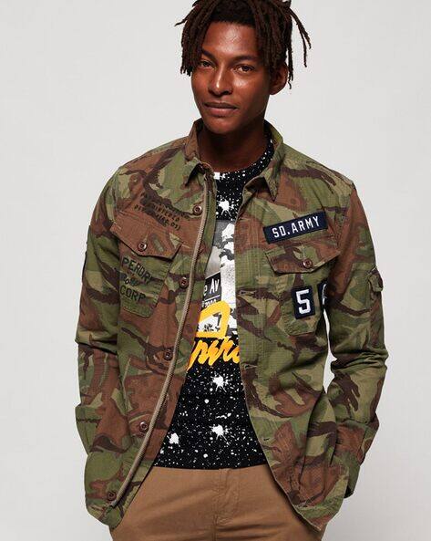Olive Green Shirts for Men by SUPERDRY 