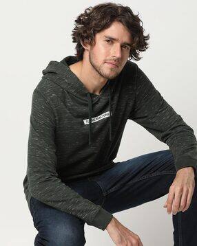 FLYING MACHINE Heathered Hooded Sweatshirt