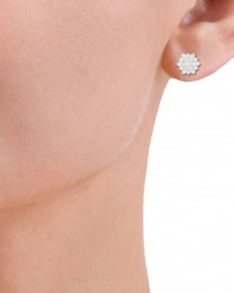 Buy Yellow Gold, White Earrings for Women by Pc Jeweller Online