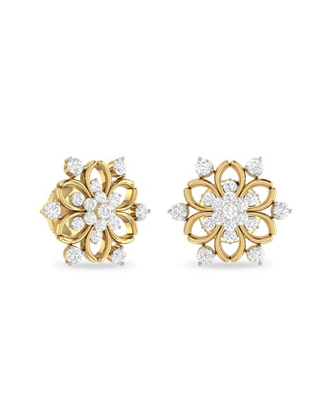 Color Blossom Earrings, Yellow Gold, White Gold And PavÃ© Diamond - Jewelry  - Categories