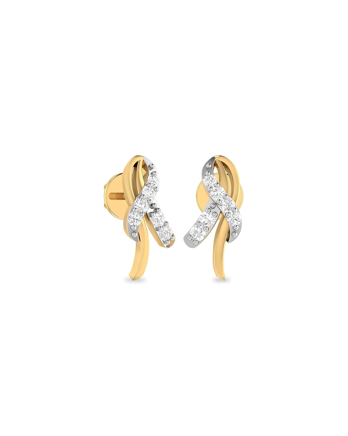 Diamond X Earrings 14k Yellow Gold, Criss Cross Stud Earrings – Melt'm  Jewelry