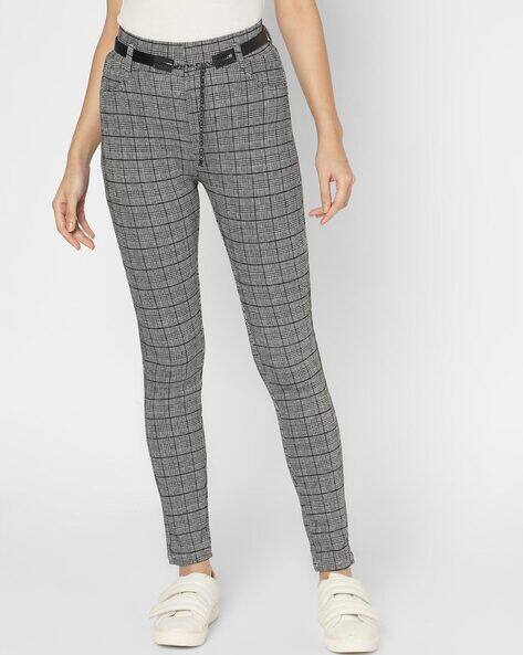 grey checkered jeans