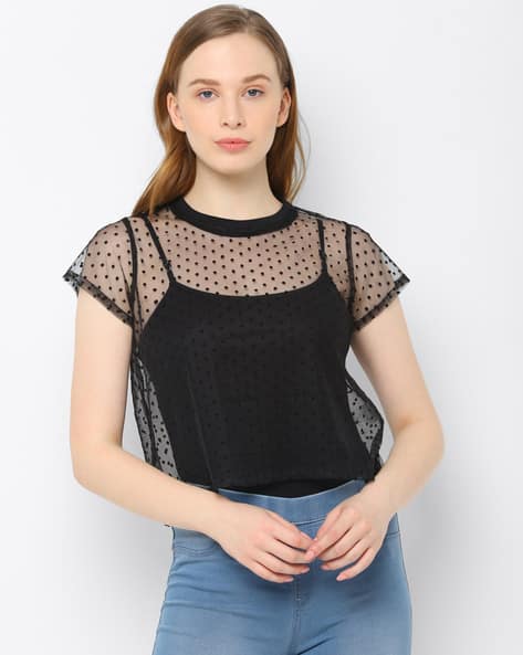 Buy Black Tops for Women by ABOF Online