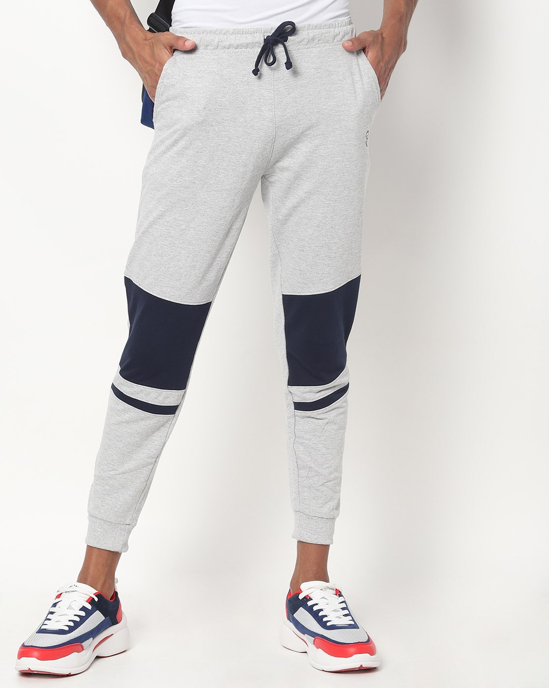 Buy Grey Melange Track Pants for Men by 