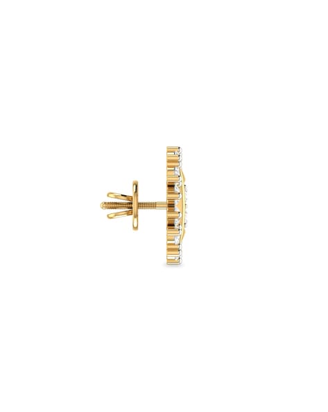 10k Solid Gold Rolex Round Initial Letter Alphabet Stud Earrings Push Back   eBay