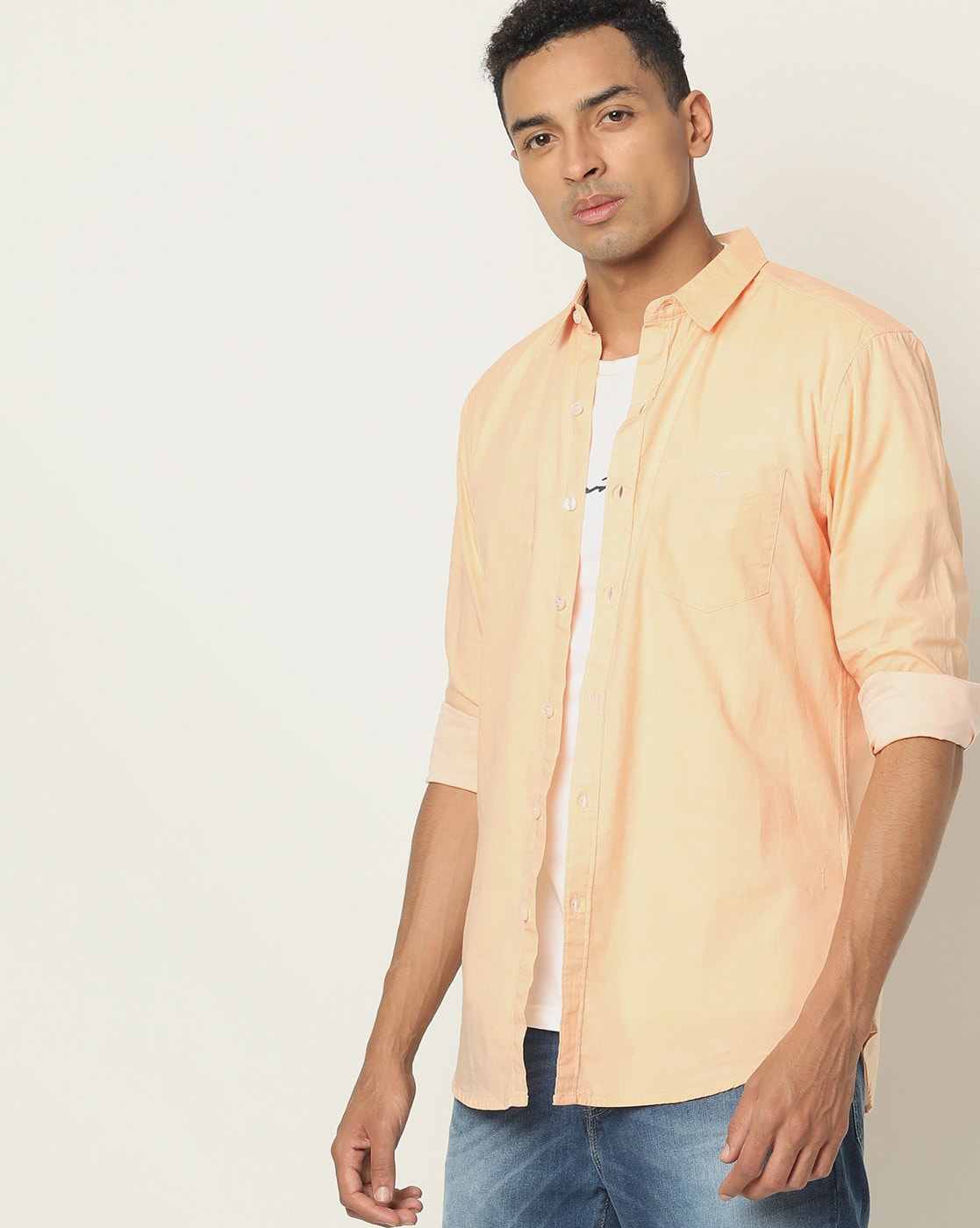 light orange shirt mens