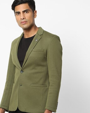 green casual coat