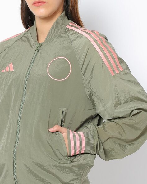 Olive green cheap adidas bomber jacket