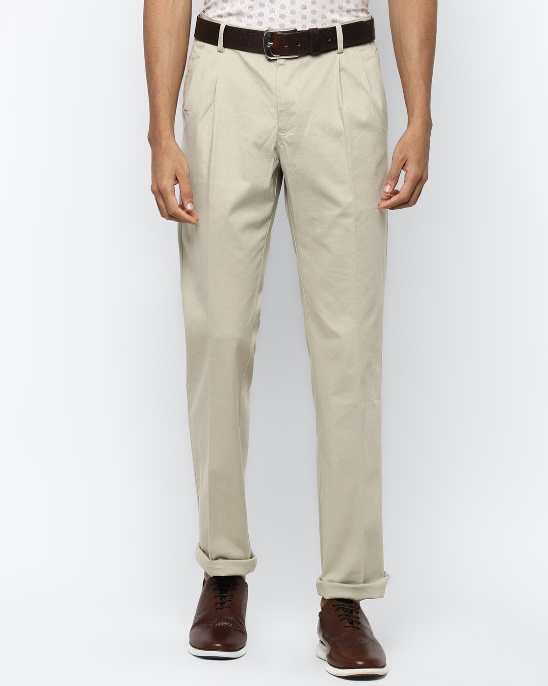 Buy Allen Solly Men White Slim Fit Trousers - Trousers for Men 15759492 |  Myntra