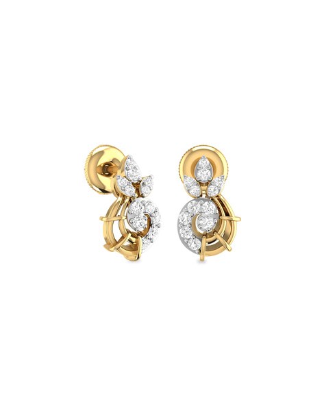 PC Jeweller The Aryeh 18KT Yellow Gold and Diamond Stud earrings for Women  : Amazon.in: Fashion