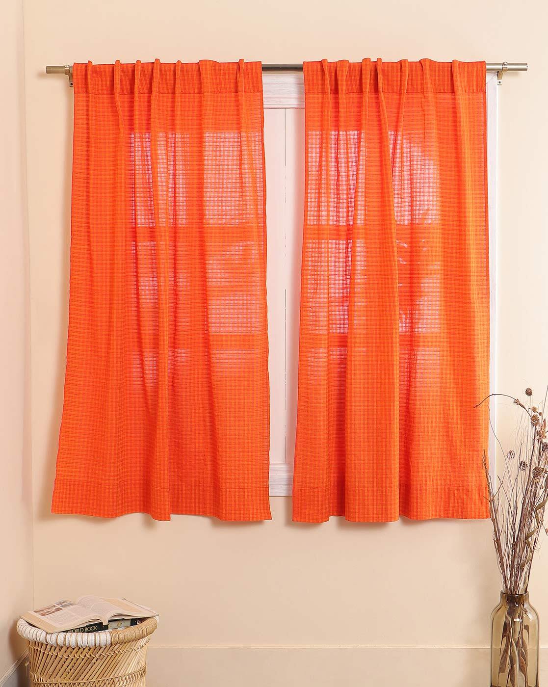 Buy Orange Curtains Accessories For Home Kitchen By Indie Picks Online Ajiocom