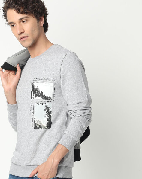 Buy Grey Melange Sweatshirt Hoodies for Men by DENIZEN FROM LEVIS Online Ajio