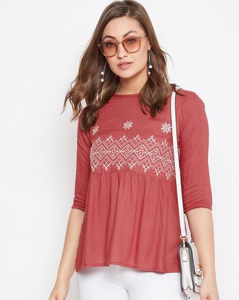 Embroidered Relaxed Fit Top