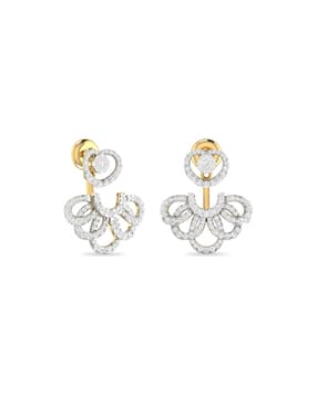 pc jeweller The Ana Rosa 18 KT Yellow Gold Diamond-Studded Earrings-picture-13