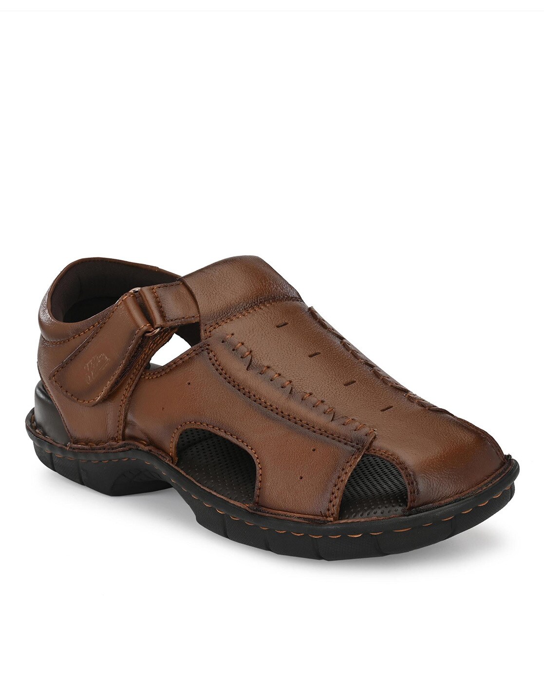 Mens leather sandal, Dark brown | Manufactum