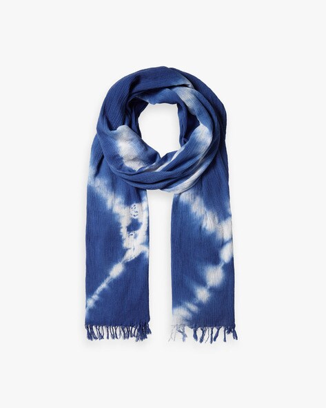 Tie & Dye Scarf with Fringes Price in India