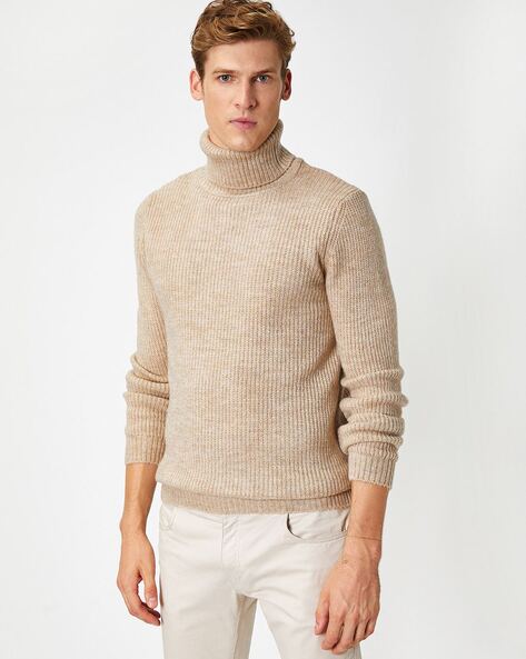 Mens tan turtleneck clearance sweater