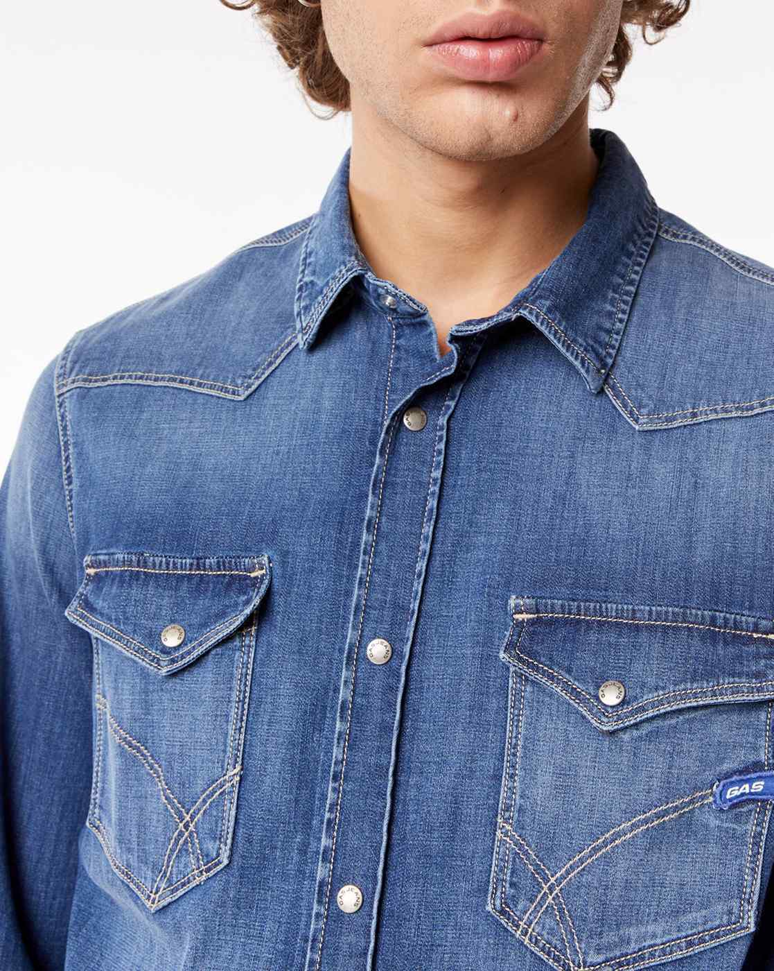 Buy GAS Grey Washed Denim Shirt - Shirts for Men 1343154 | Myntra