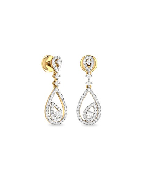 Mia by Tanishq 14 KT Yellow And White Gold Flaming Diamond Drop Earrings  Yellow Gold 14kt Drop Earring Price in India - Buy Mia by Tanishq 14 KT  Yellow And White Gold