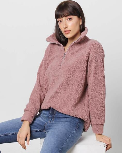  Women's Sweatshirt Half Zip Short Pullover Hoodie